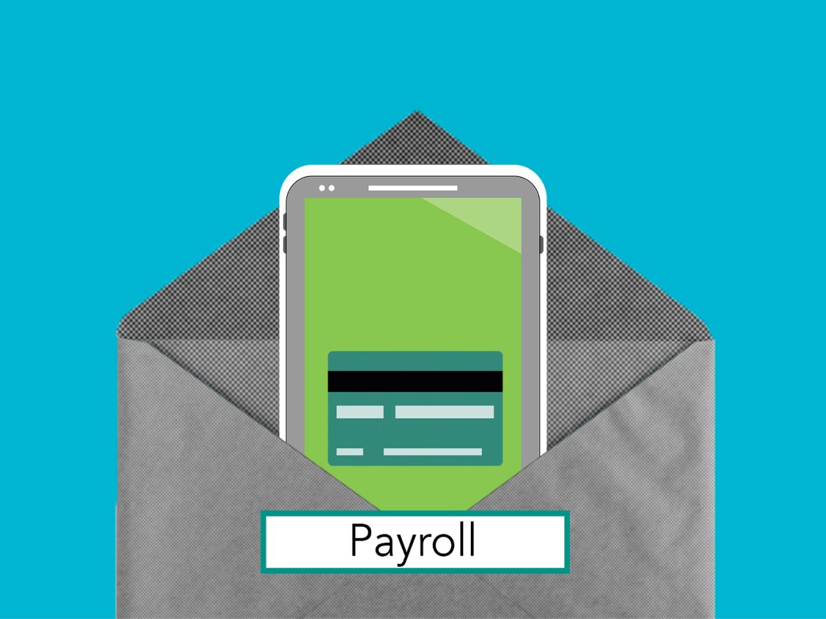 Illustration d'une application de paie sur smartphone
